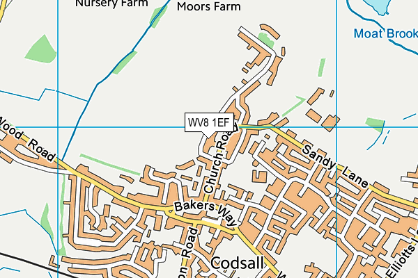 WV8 1EF map - OS VectorMap District (Ordnance Survey)