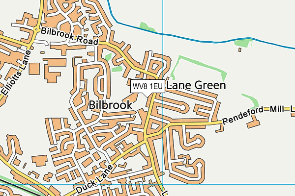 Bilbrook C Of E Middle School map (WV8 1EU) - OS VectorMap District (Ordnance Survey)