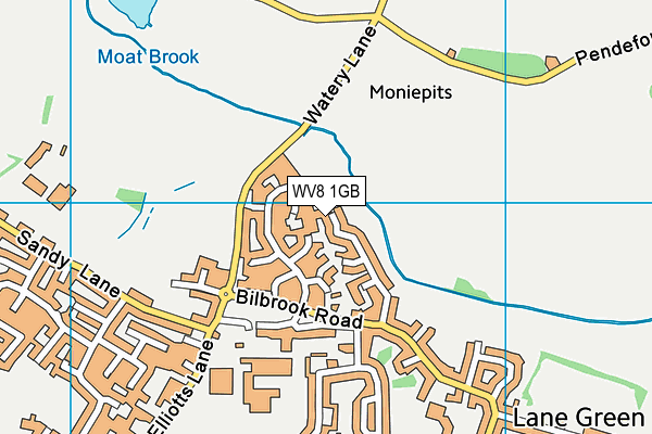 WV8 1GB map - OS VectorMap District (Ordnance Survey)