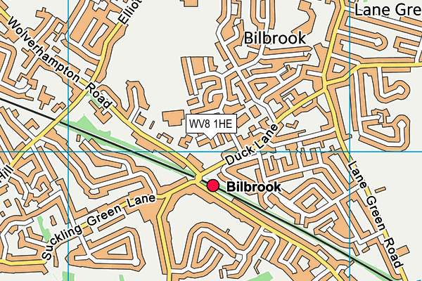 WV8 1HE map - OS VectorMap District (Ordnance Survey)