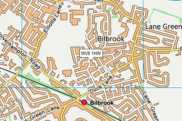 WV8 1HW map - OS VectorMap District (Ordnance Survey)