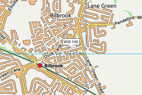 WV8 1HX map - OS VectorMap District (Ordnance Survey)