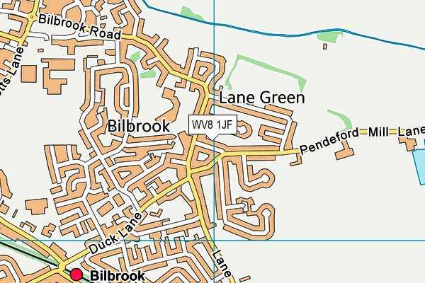 WV8 1JF map - OS VectorMap District (Ordnance Survey)