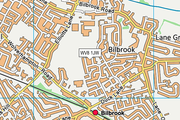 WV8 1JW map - OS VectorMap District (Ordnance Survey)