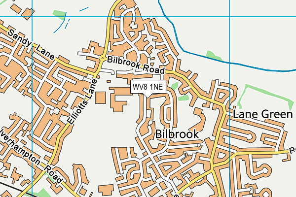 WV8 1NE map - OS VectorMap District (Ordnance Survey)