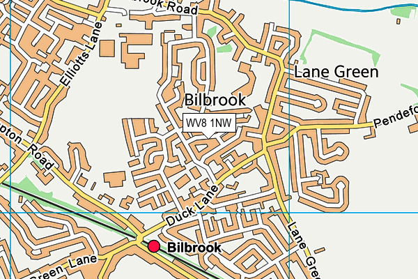 WV8 1NW map - OS VectorMap District (Ordnance Survey)