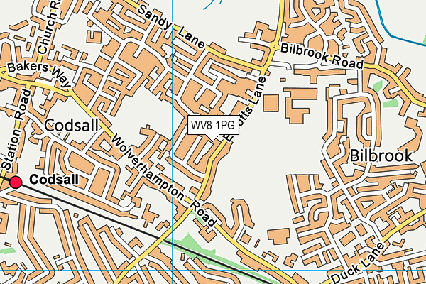 WV8 1PG map - OS VectorMap District (Ordnance Survey)