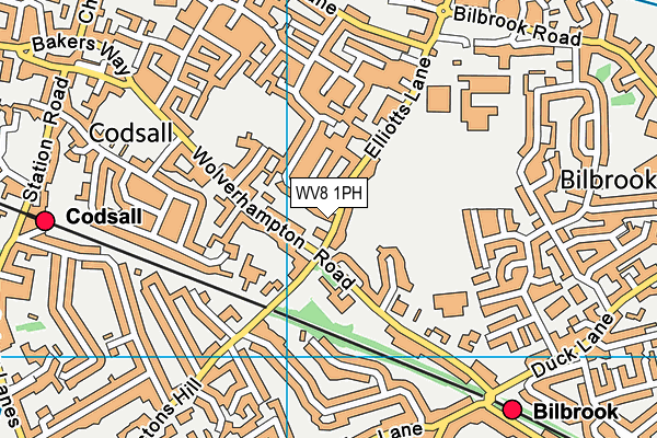 WV8 1PH map - OS VectorMap District (Ordnance Survey)