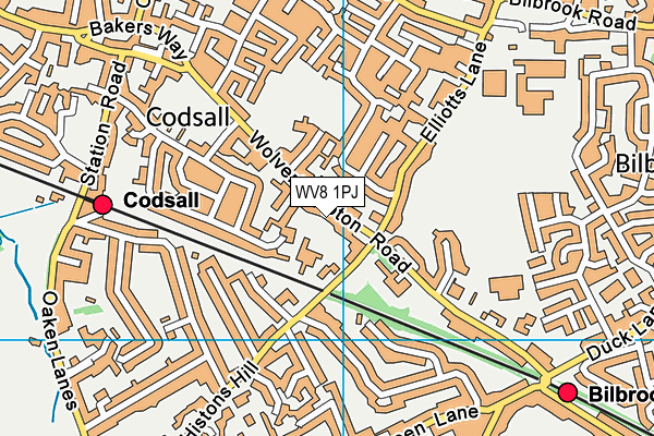 WV8 1PJ map - OS VectorMap District (Ordnance Survey)