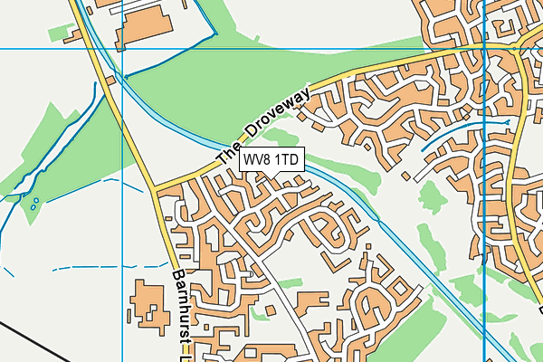 WV8 1TD map - OS VectorMap District (Ordnance Survey)