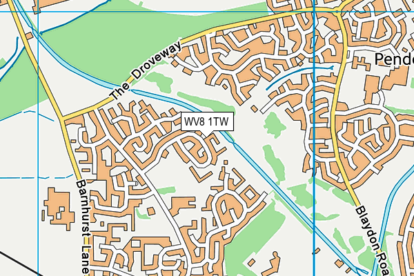 WV8 1TW map - OS VectorMap District (Ordnance Survey)