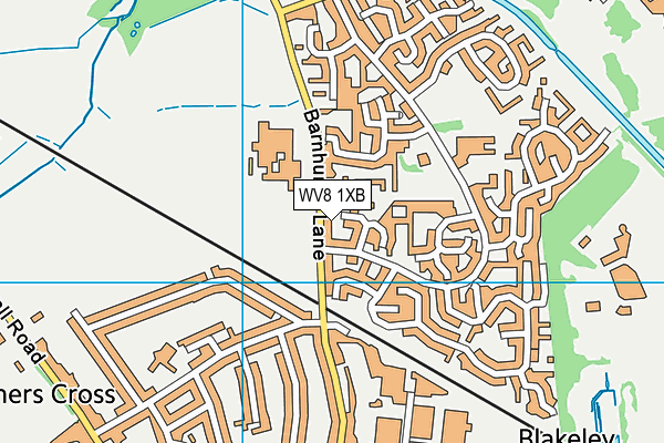WV8 1XB map - OS VectorMap District (Ordnance Survey)
