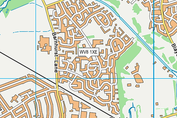 WV8 1XE map - OS VectorMap District (Ordnance Survey)