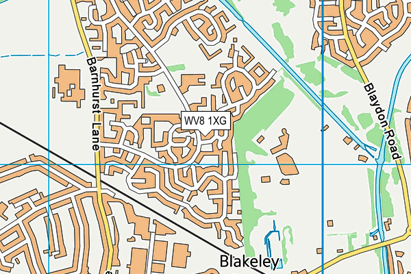 WV8 1XG map - OS VectorMap District (Ordnance Survey)