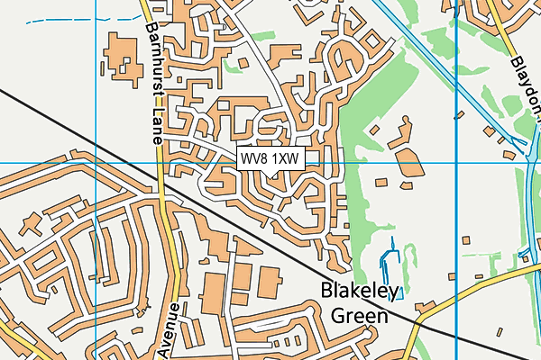 WV8 1XW map - OS VectorMap District (Ordnance Survey)