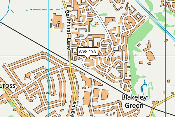 WV8 1YA map - OS VectorMap District (Ordnance Survey)