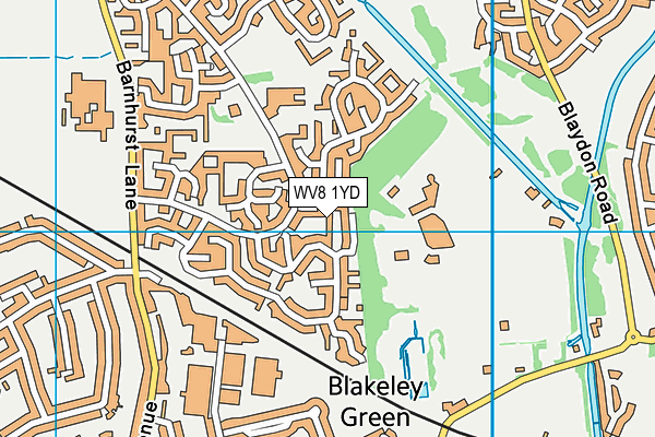 WV8 1YD map - OS VectorMap District (Ordnance Survey)