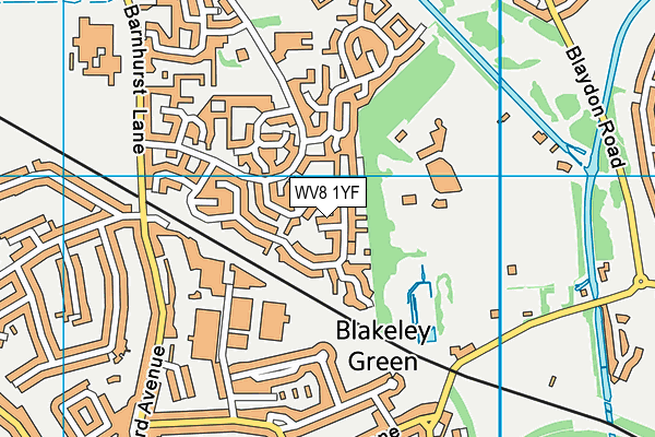 WV8 1YF map - OS VectorMap District (Ordnance Survey)