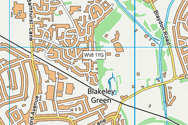 WV8 1YG map - OS VectorMap District (Ordnance Survey)