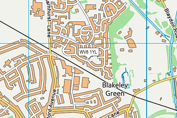 WV8 1YL map - OS VectorMap District (Ordnance Survey)