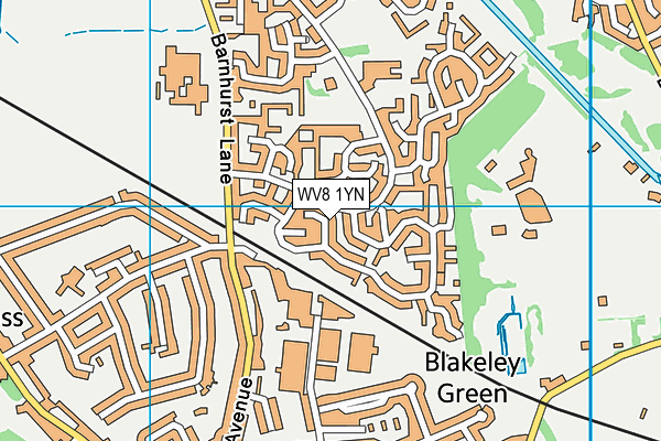 WV8 1YN map - OS VectorMap District (Ordnance Survey)