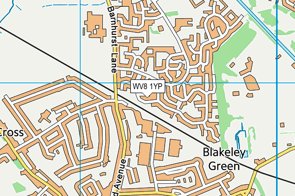 WV8 1YP map - OS VectorMap District (Ordnance Survey)
