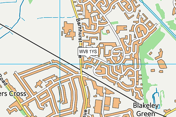 WV8 1YS map - OS VectorMap District (Ordnance Survey)