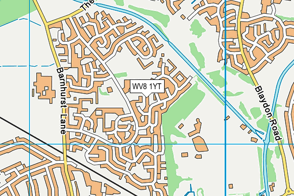 WV8 1YT map - OS VectorMap District (Ordnance Survey)