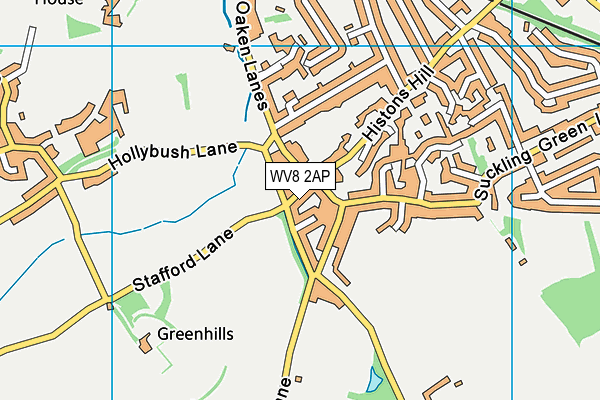 WV8 2AP map - OS VectorMap District (Ordnance Survey)