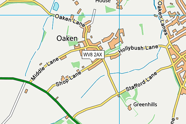 WV8 2AX map - OS VectorMap District (Ordnance Survey)