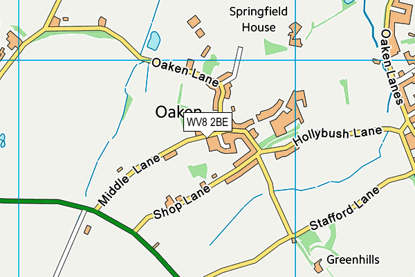 WV8 2BE map - OS VectorMap District (Ordnance Survey)