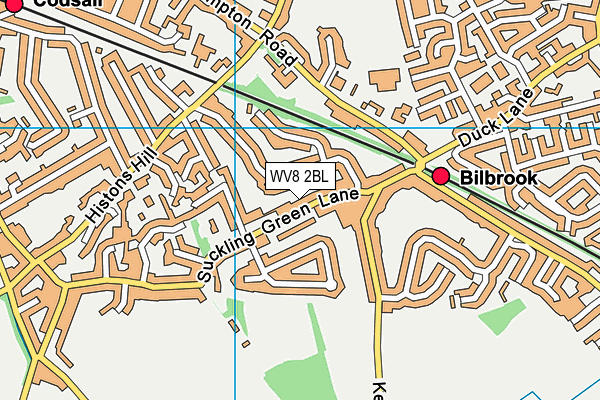 WV8 2BL map - OS VectorMap District (Ordnance Survey)