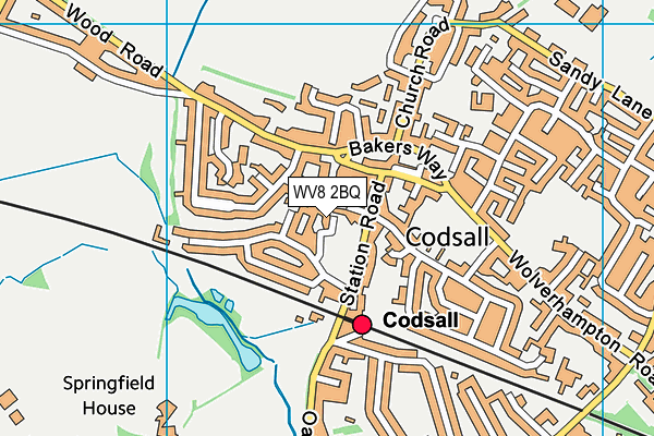 WV8 2BQ map - OS VectorMap District (Ordnance Survey)