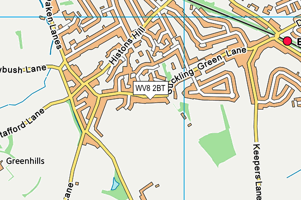 WV8 2BT map - OS VectorMap District (Ordnance Survey)