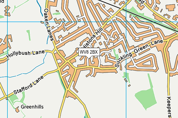 WV8 2BX map - OS VectorMap District (Ordnance Survey)