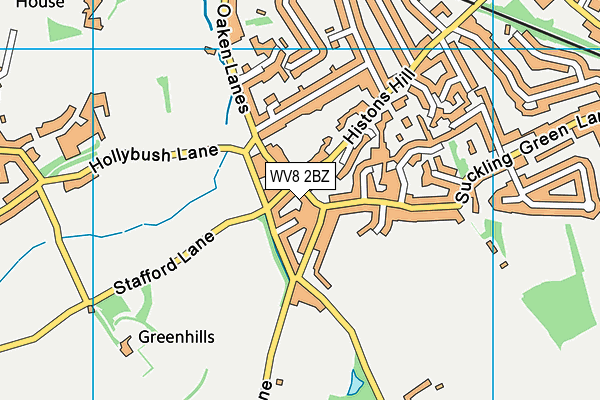 WV8 2BZ map - OS VectorMap District (Ordnance Survey)