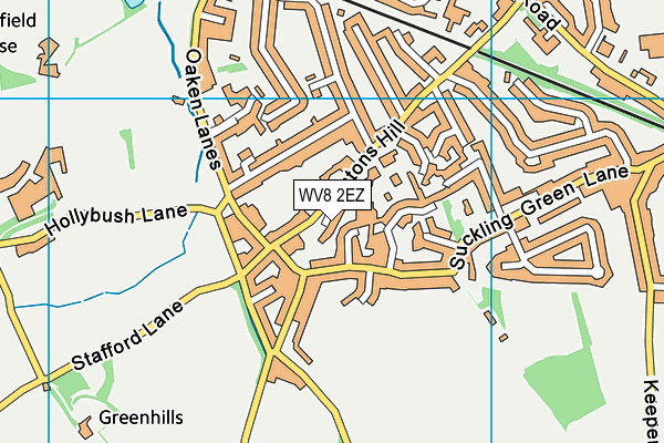 WV8 2EZ map - OS VectorMap District (Ordnance Survey)