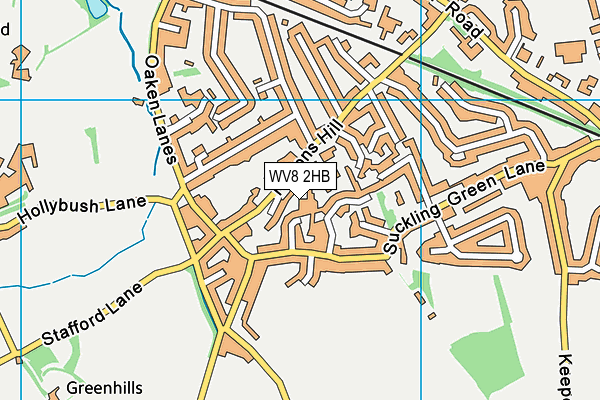 WV8 2HB map - OS VectorMap District (Ordnance Survey)