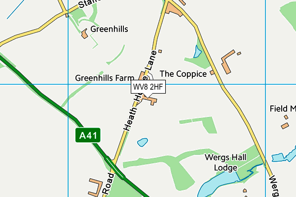 WV8 2HF map - OS VectorMap District (Ordnance Survey)