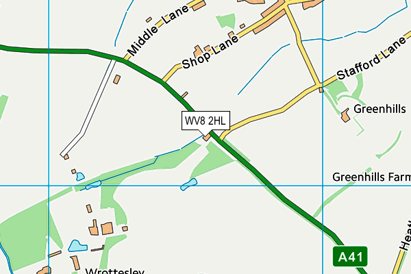 WV8 2HL map - OS VectorMap District (Ordnance Survey)