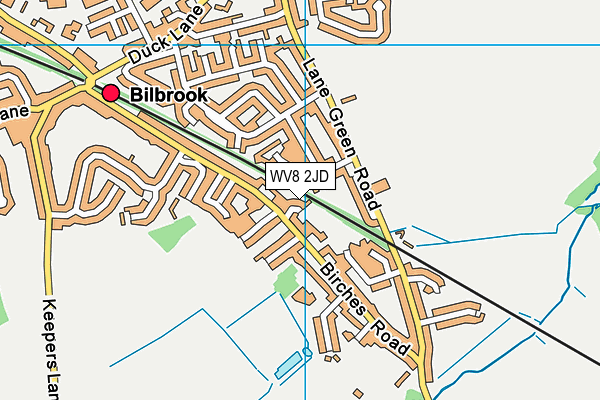 WV8 2JD map - OS VectorMap District (Ordnance Survey)