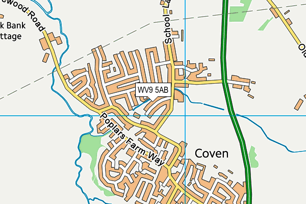 WV9 5AB map - OS VectorMap District (Ordnance Survey)