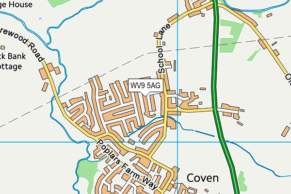 WV9 5AG map - OS VectorMap District (Ordnance Survey)