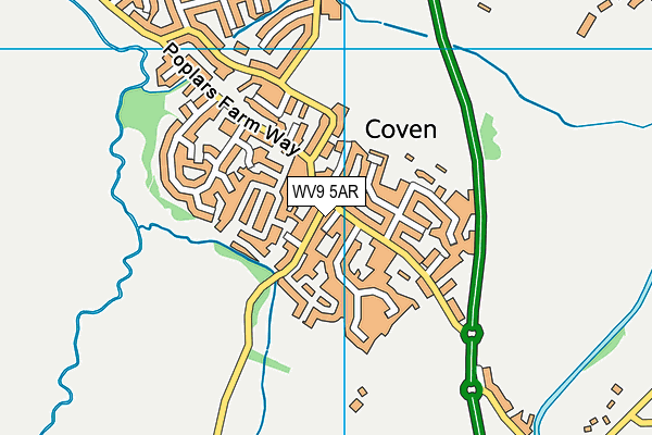 WV9 5AR map - OS VectorMap District (Ordnance Survey)