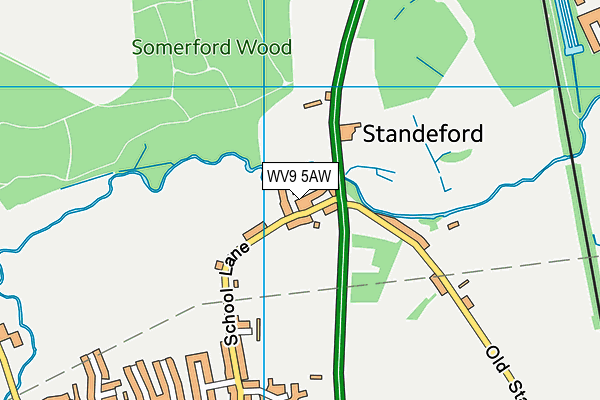 WV9 5AW map - OS VectorMap District (Ordnance Survey)