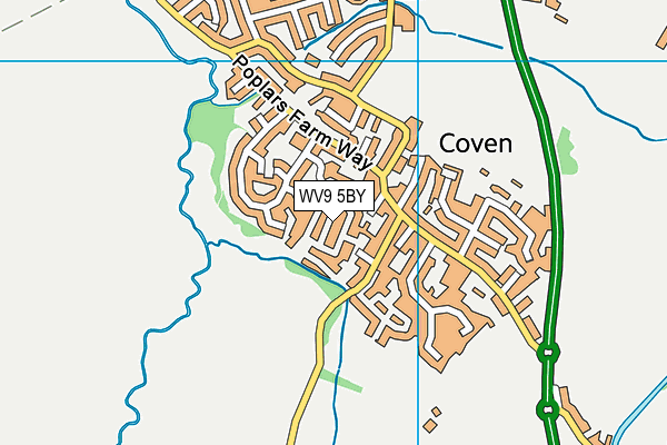 WV9 5BY map - OS VectorMap District (Ordnance Survey)