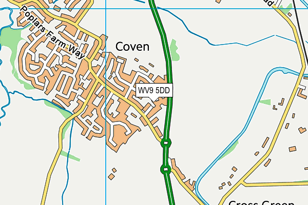 WV9 5DD map - OS VectorMap District (Ordnance Survey)