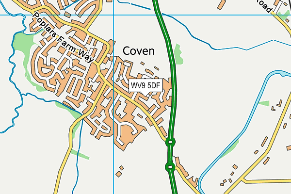 WV9 5DF map - OS VectorMap District (Ordnance Survey)