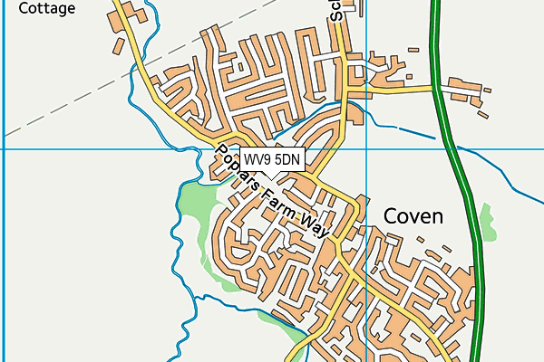 WV9 5DN map - OS VectorMap District (Ordnance Survey)