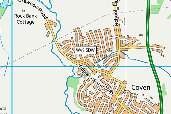 WV9 5DW map - OS VectorMap District (Ordnance Survey)